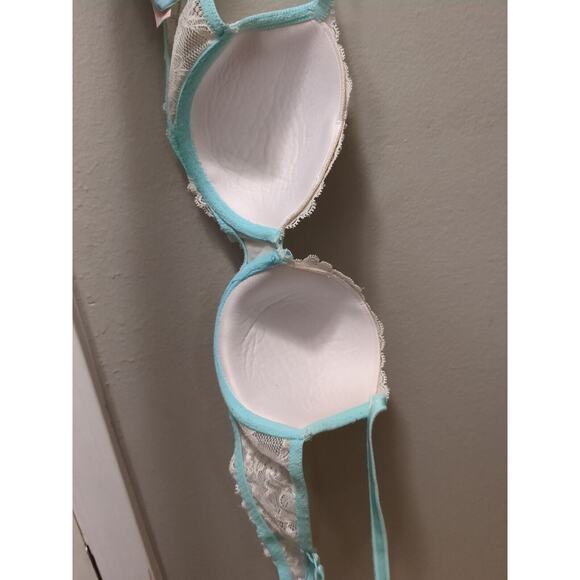 Victoria's Secret Dream Angels White Lace Lined Demi Bra Bridal Bling Bra Sz 34C - Picture 6 of 6